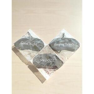 Set of 3 Sleep Masks Black Eye Cover – Good Night, Snooze, Sleeping Beauty NEW